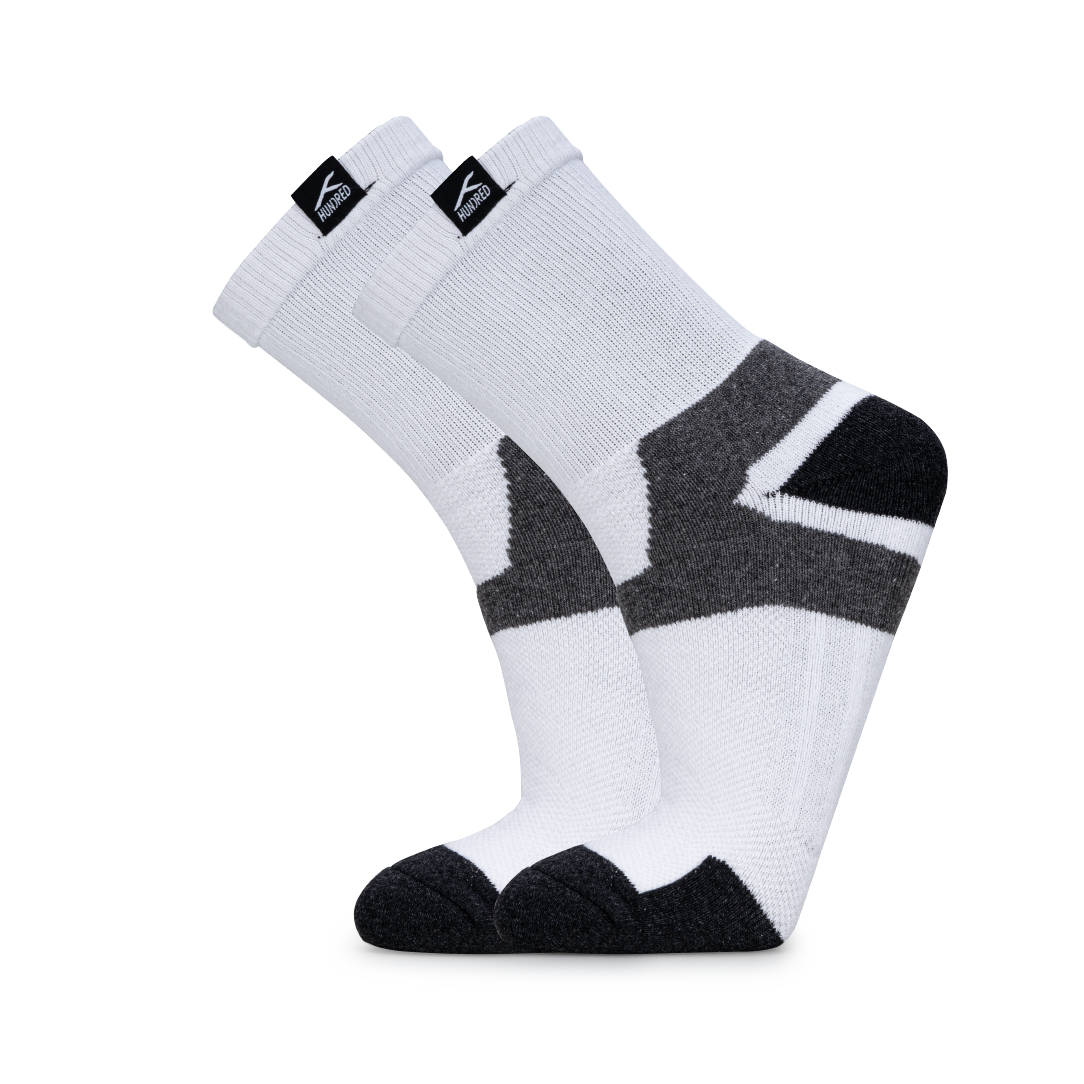 Court Quarter Length Performance Sports Socks_White