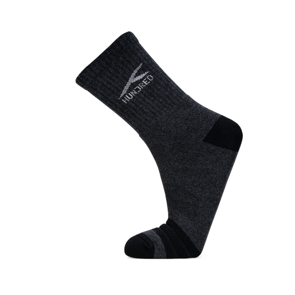 Signature Logo High Quarter Length Performance Sports Socks_Dark Grey