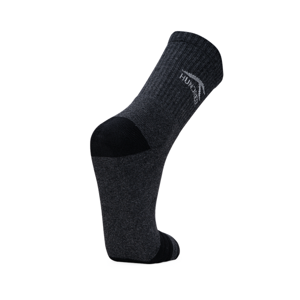 Signature Logo High Quarter Length Performance Sports Socks_Dark Grey