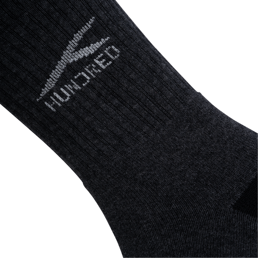 Signature Logo High Quarter Length Performance Sports Socks_Dark Grey
