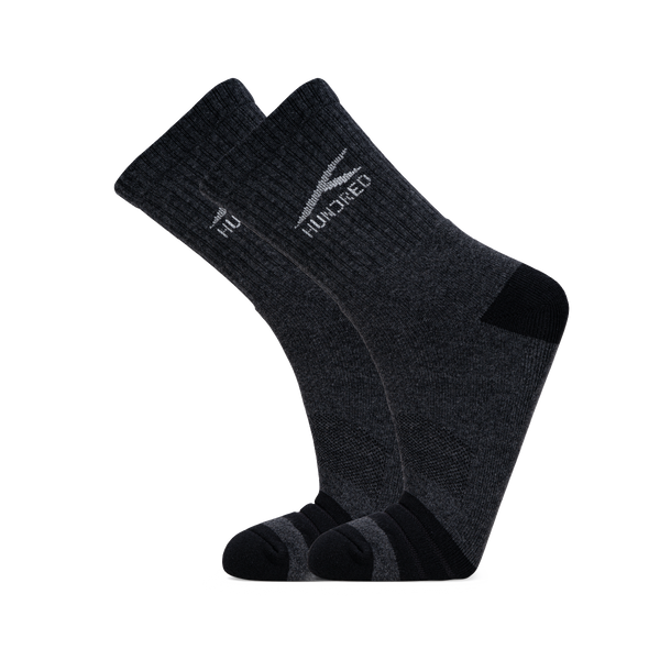 Signature Logo High Quarter Length Performance Sports Socks_Dark Grey